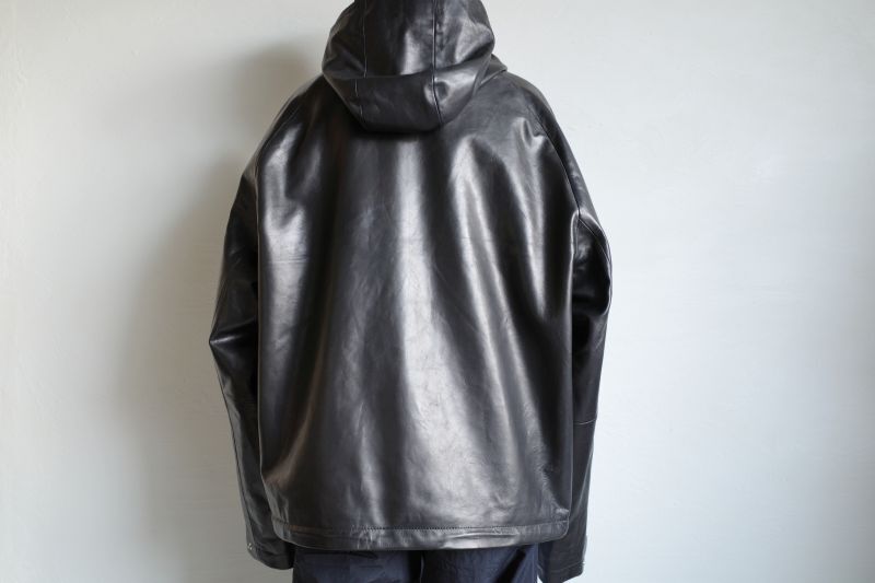 stein LEATHER HOODED SHORT JACKET・BLACK - tity