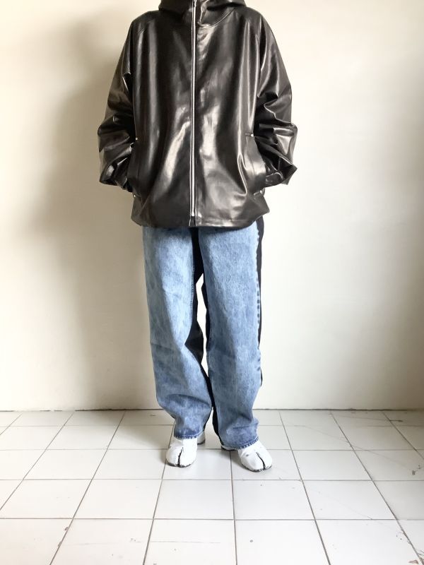 stein LEATHER HOODED SHORT JACKET・BLACK - tity