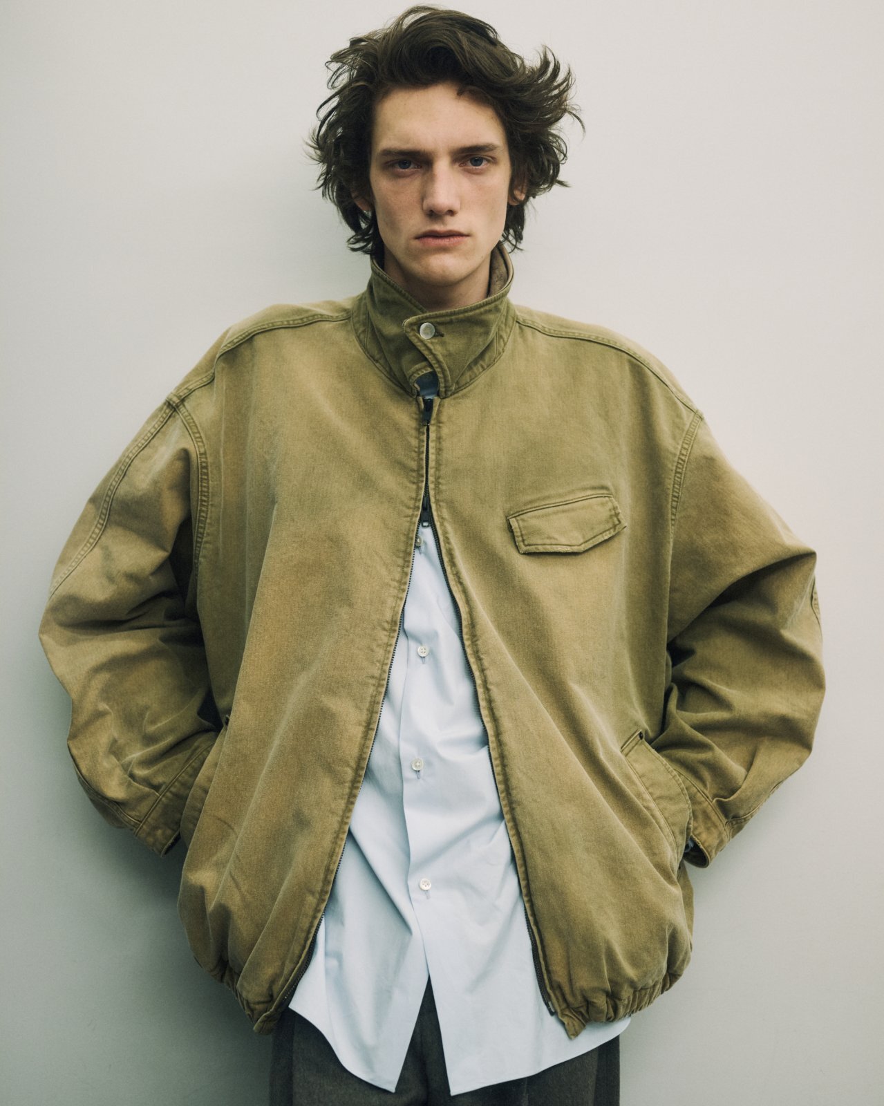 ssstein SULFUR DYED WHIP CORD VINTAGE ZIP JACKET・KHAKI - tity