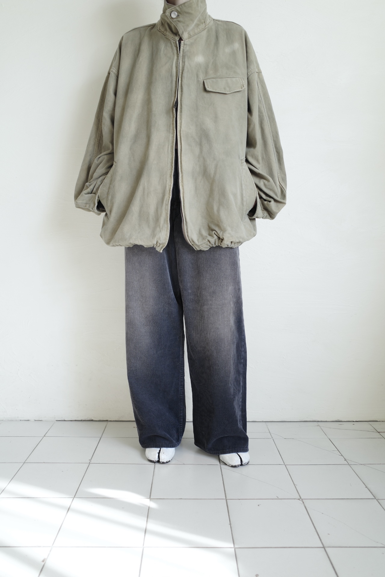 ssstein SULFUR DYED WHIP CORD VINTAGE ZIP JACKET・KHAKI - tity