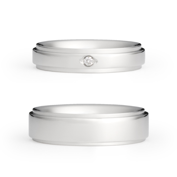 金属アレルギー対応の指輪 結婚指輪、マリッジリング（純チタン）m-034