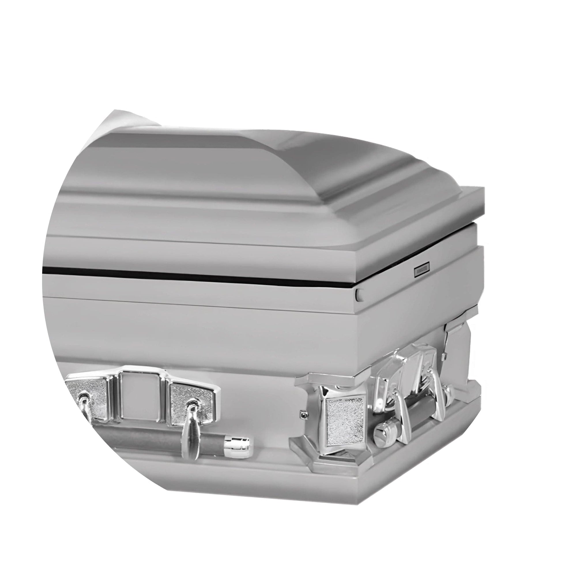 Oversize XL Silver Steel Coffin (Casket) - Made in the USA ($2,499