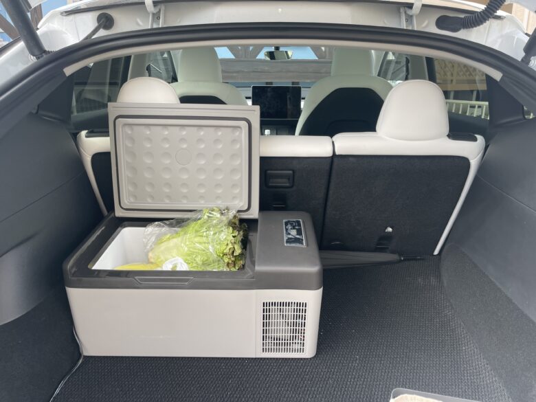 テスラ、モデルYに冷蔵庫を設置したら便利すぎた!【EVオーナー必見