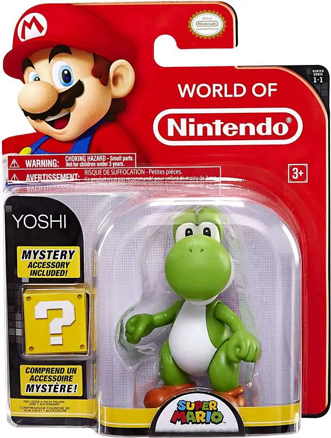 World of Nintendo Super Mario Series 1 Yoshi 4 Action Figure Jakks