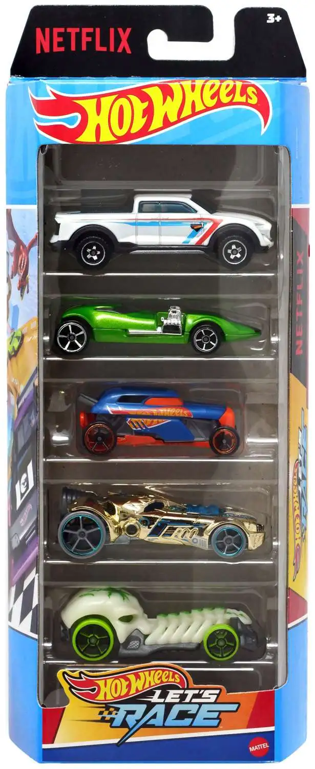 Hot Wheels Lets Race 2-Tuff, Twin Mill, Rip Rod, Rocketfire Skull