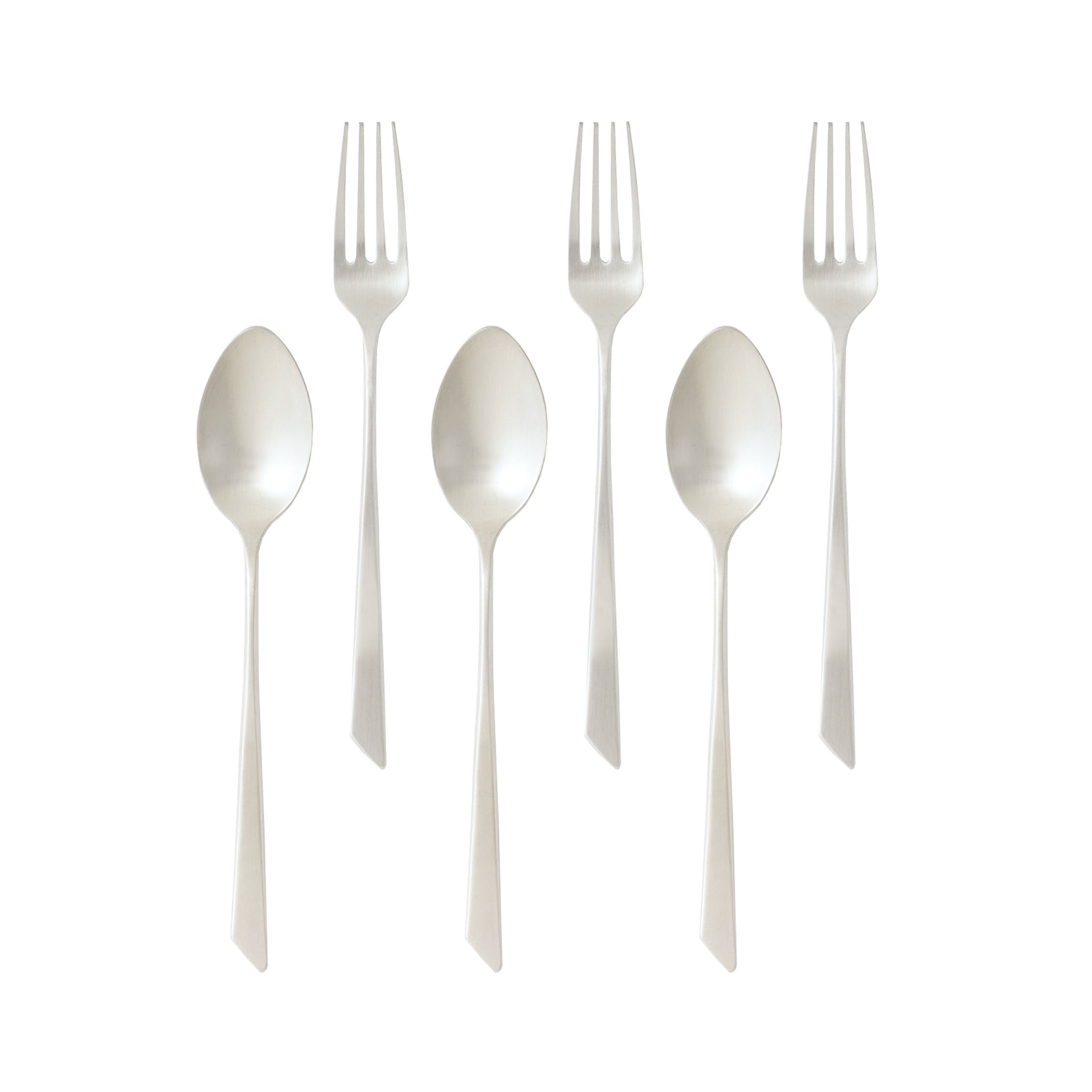 Toblef】スプーン&フォーク 6本セット【サテンシルバー】カトラリー