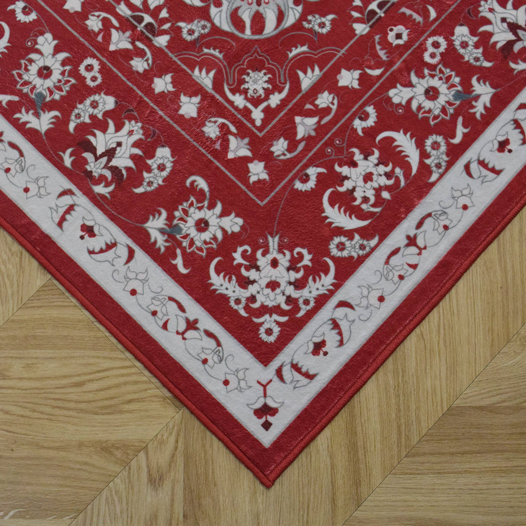 ヴィンテージ風ラグ TOCORU Series ペルシャ フランネル カット レッド