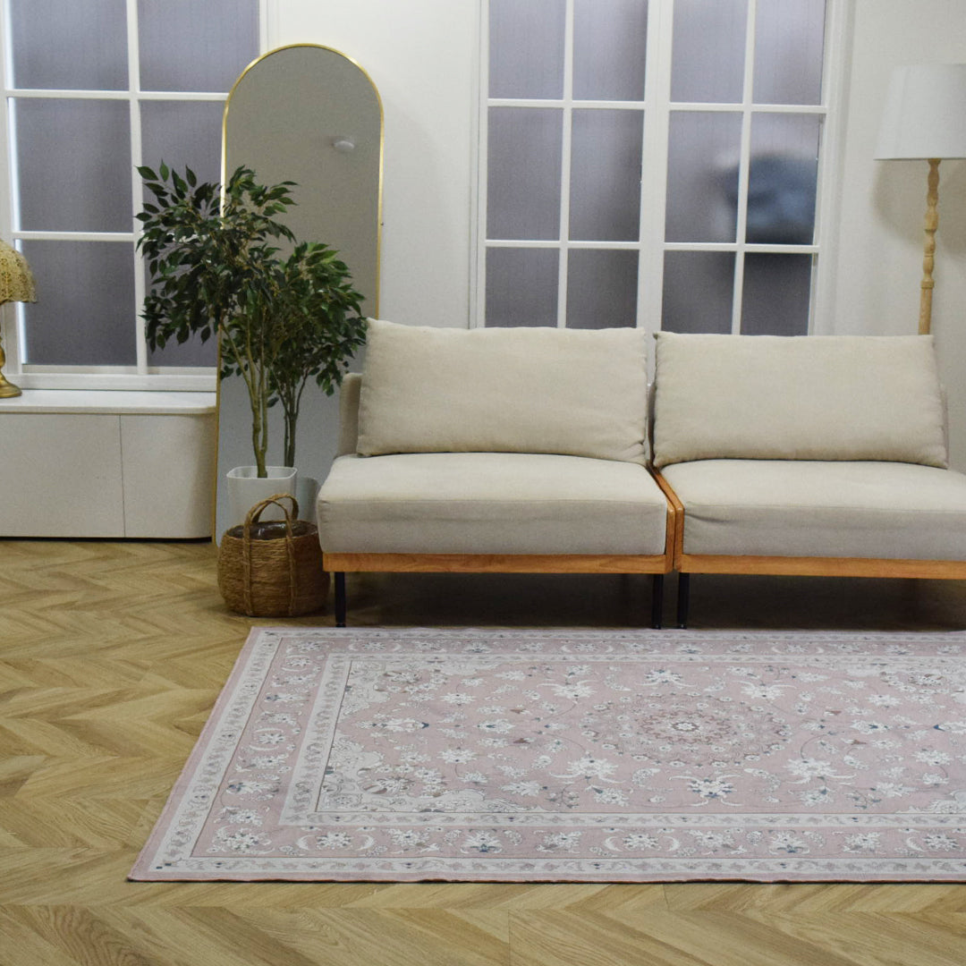 ヴィンテージ風ラグ TOCORU Series ペルシャ フランネル カット ピンク