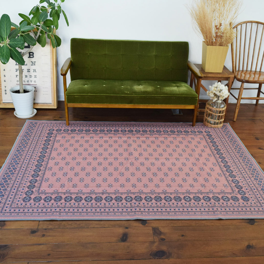 ヴィンテージ風ラグ TOCORU Series ブハラ ループ ピンク– ラグと