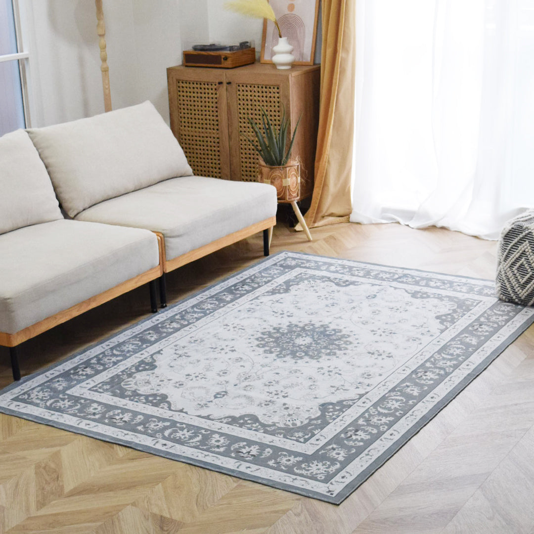 ヴィンテージ風ラグ TOCORU Series ペルシャ フランネル カット グレー