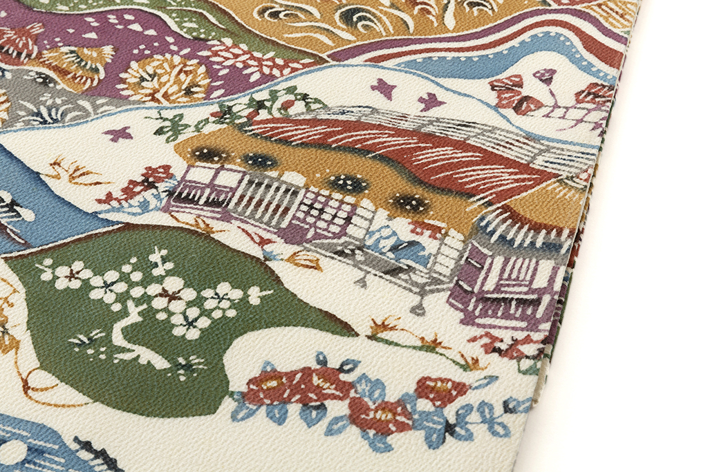 人間国宝 芹沢銈介作 型絵染 縮緬九寸名古屋帯 | 特選きものコレクション