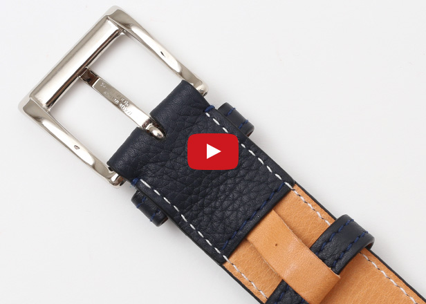 東京ヒマワリ / シセイ(Cisei) レザー バックル ベルト ネイビー(NAVY)