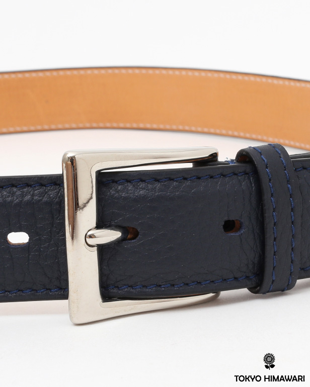 東京ヒマワリ / シセイ(Cisei) レザー バックル ベルト ネイビー(NAVY)
