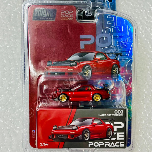 CHASE CAR* POPRACE 1/64 Mazda RX7 Widebody Metallic Red (enigma