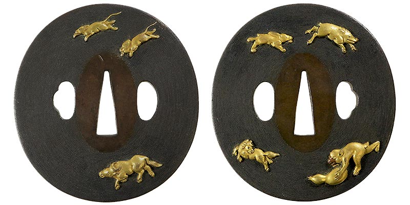 日本刀の鐔・鍔｜十二支図｜保存刀装具｜京金具師｜日本刀専門店・東京