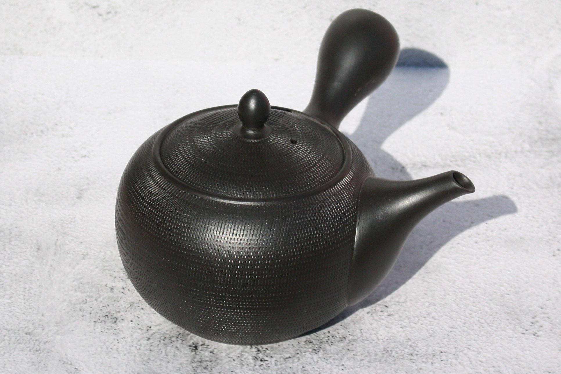 春秋窯 黒窯変トビカンナ急須 540ml セラメッシュ（陶製茶こし