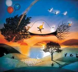 月末値引き❣❣影絵作家・藤城清治の世界・光と影で愛を永遠に～・花の