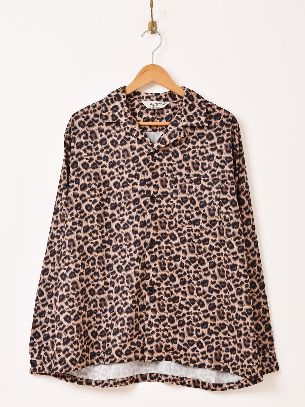 2色展開】Backers レオパード柄 オープンカラー 長袖シャツ – 古着屋