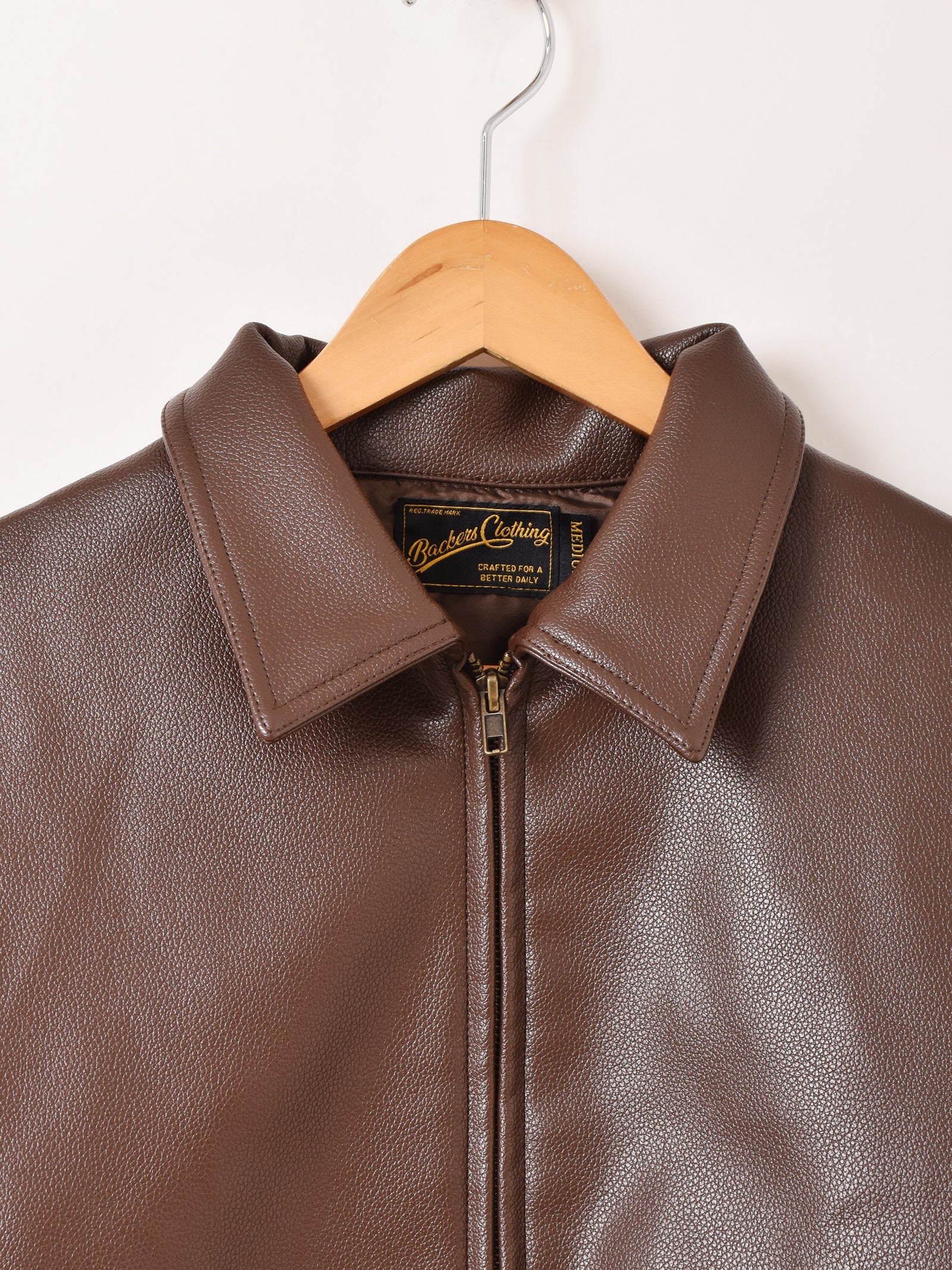 3色展開】Backers フェイクレザー ジップアップジャケット – 古着屋Top