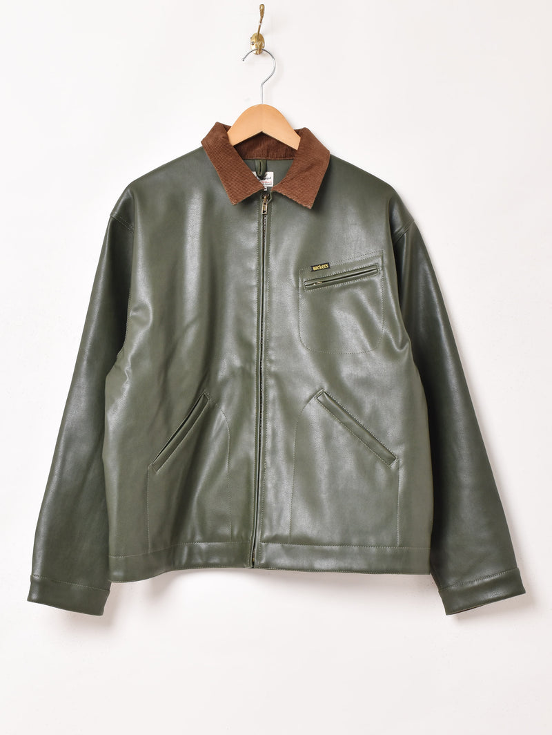 2色展開】Backers フェイクレザー コーデュロイ襟 ワークジャケット