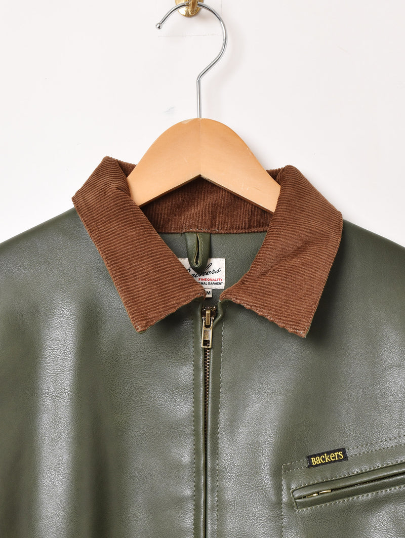 2色展開】Backers フェイクレザー コーデュロイ襟 ワークジャケット