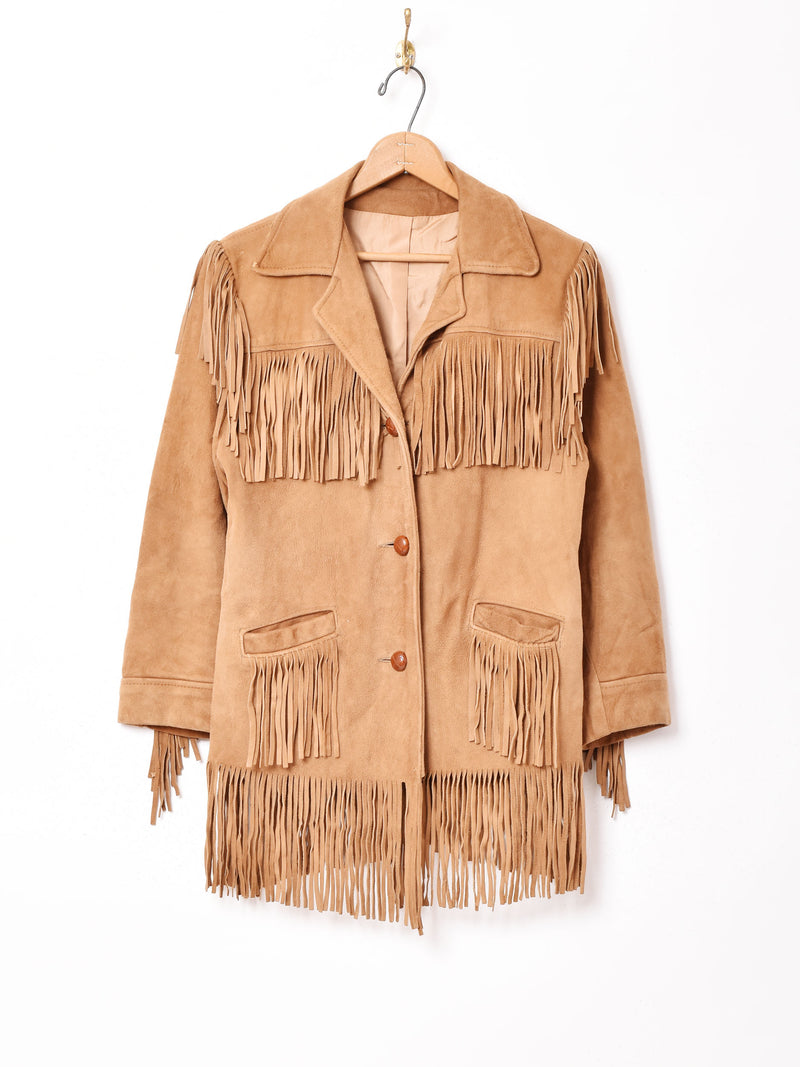 ウエスタン スエードレザージャケット ライトブラウン – 古着屋Top of