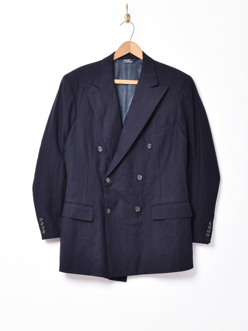 アメリカ製 Polo Ralph Lauren ストライプ ダブルジャケット – 古着屋