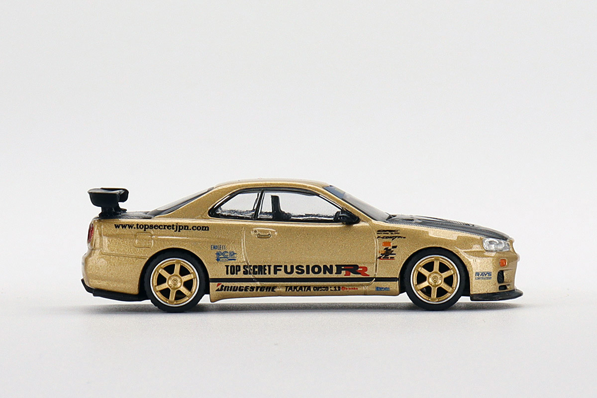 MINI GT 1/64 Top Secret R34GT-R FUSION RR ゴールド – TOPSECRET