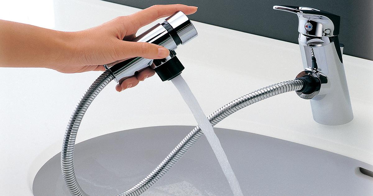 洗面所用水栓金具 タッチスイッチ・ホース付きタイプ | 水栓金具（洗面