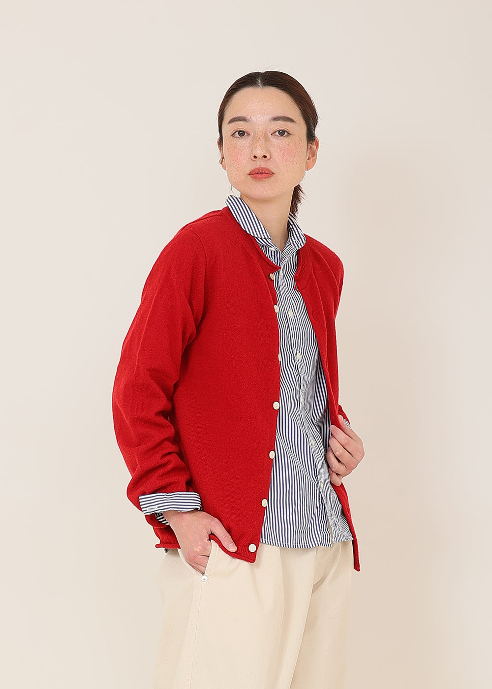 100/2 コットン 丸襟シャツ│to touch