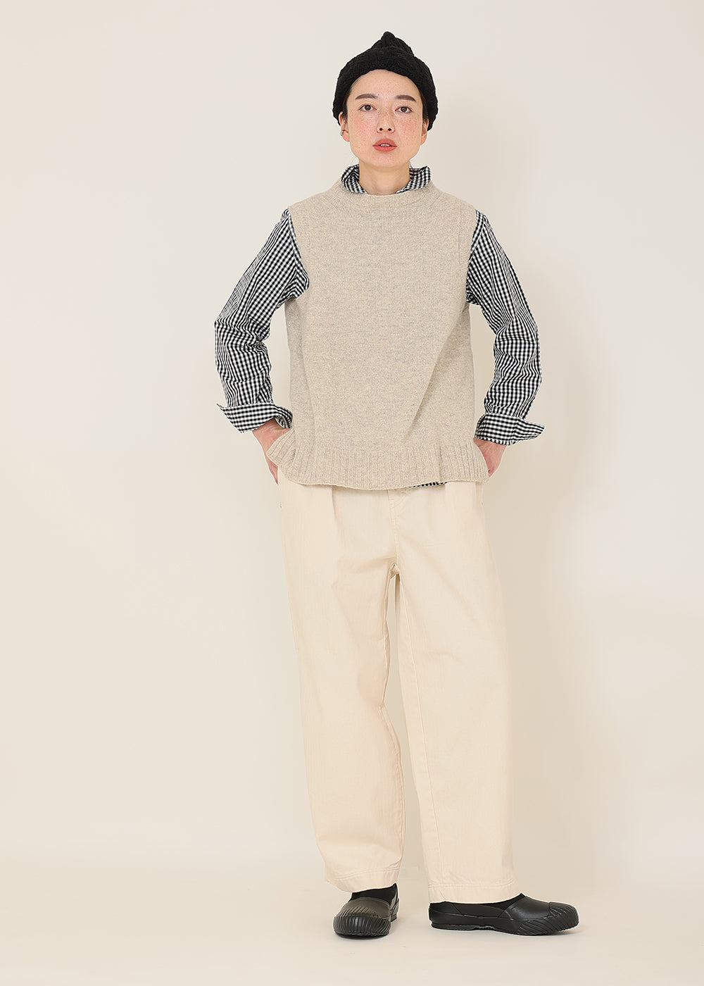 へリンボンツイルタックパンツ│to touch