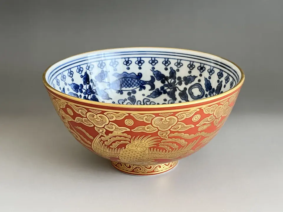 館林源右衛門 源右衛門窯 染付 章魚唐草 松竹梅見込 長角皿 五客 銘々