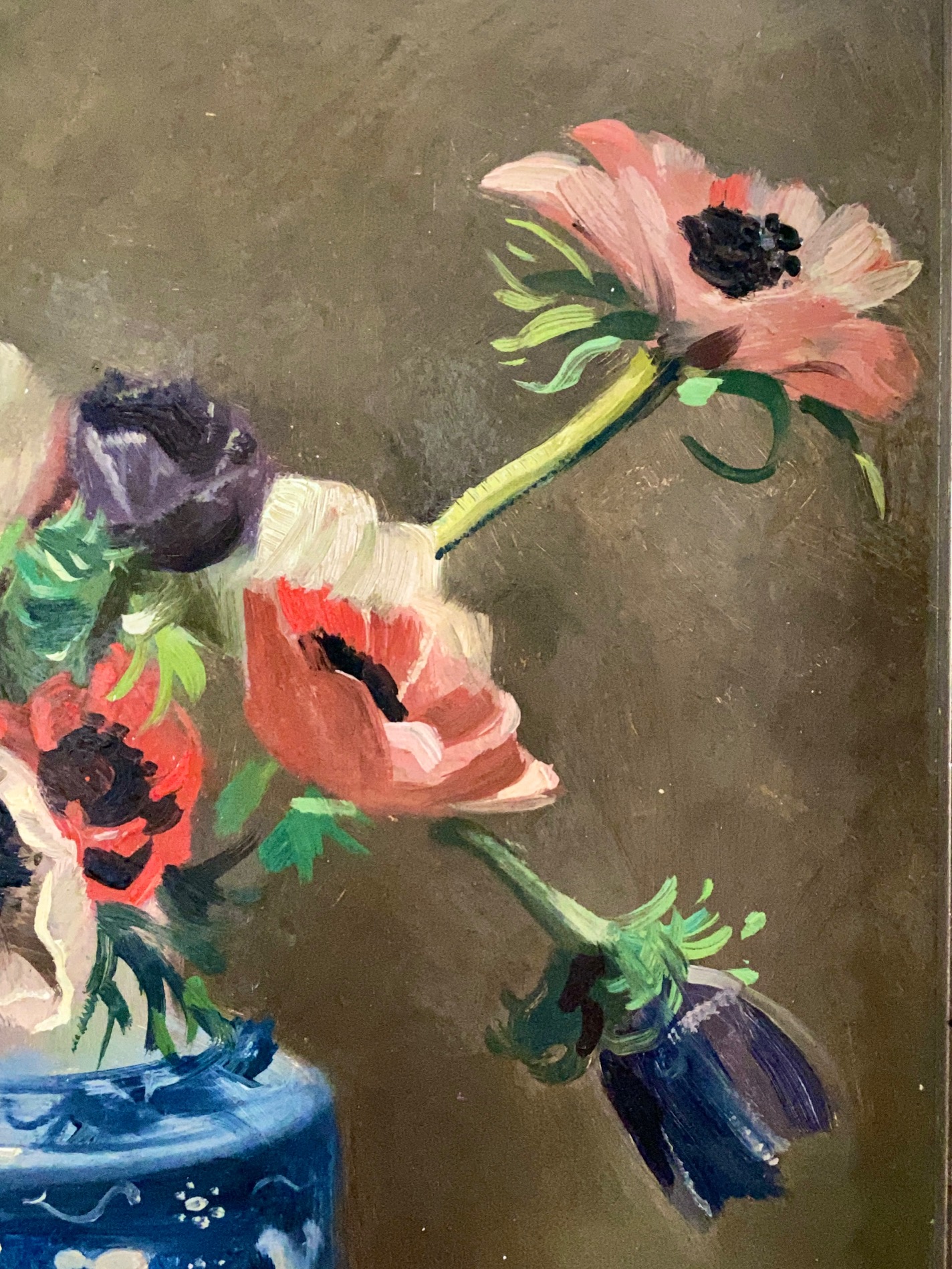 アネモネ油彩画 hpfe51 - 陶夢