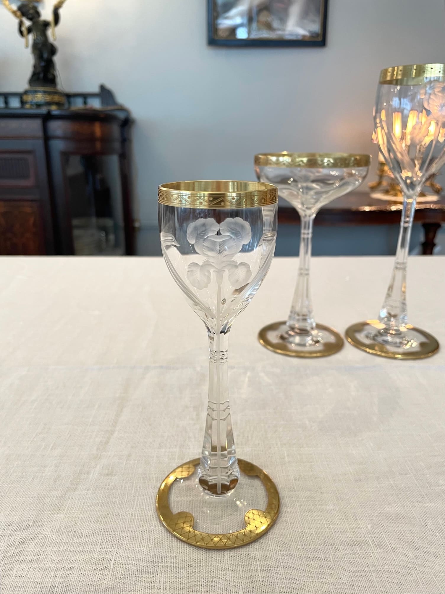 モーゼル アイリス文 金彩グラス 19点セット hpt586 - 陶夢