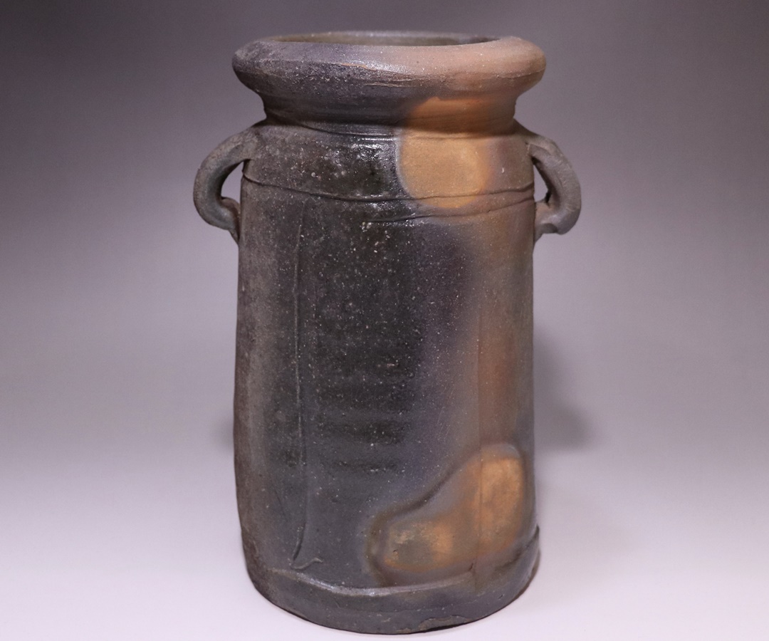 伊勢崎 満 作 「伊部窯変花入」 ～備前焼専門卸小売店 川口陶楽苑～