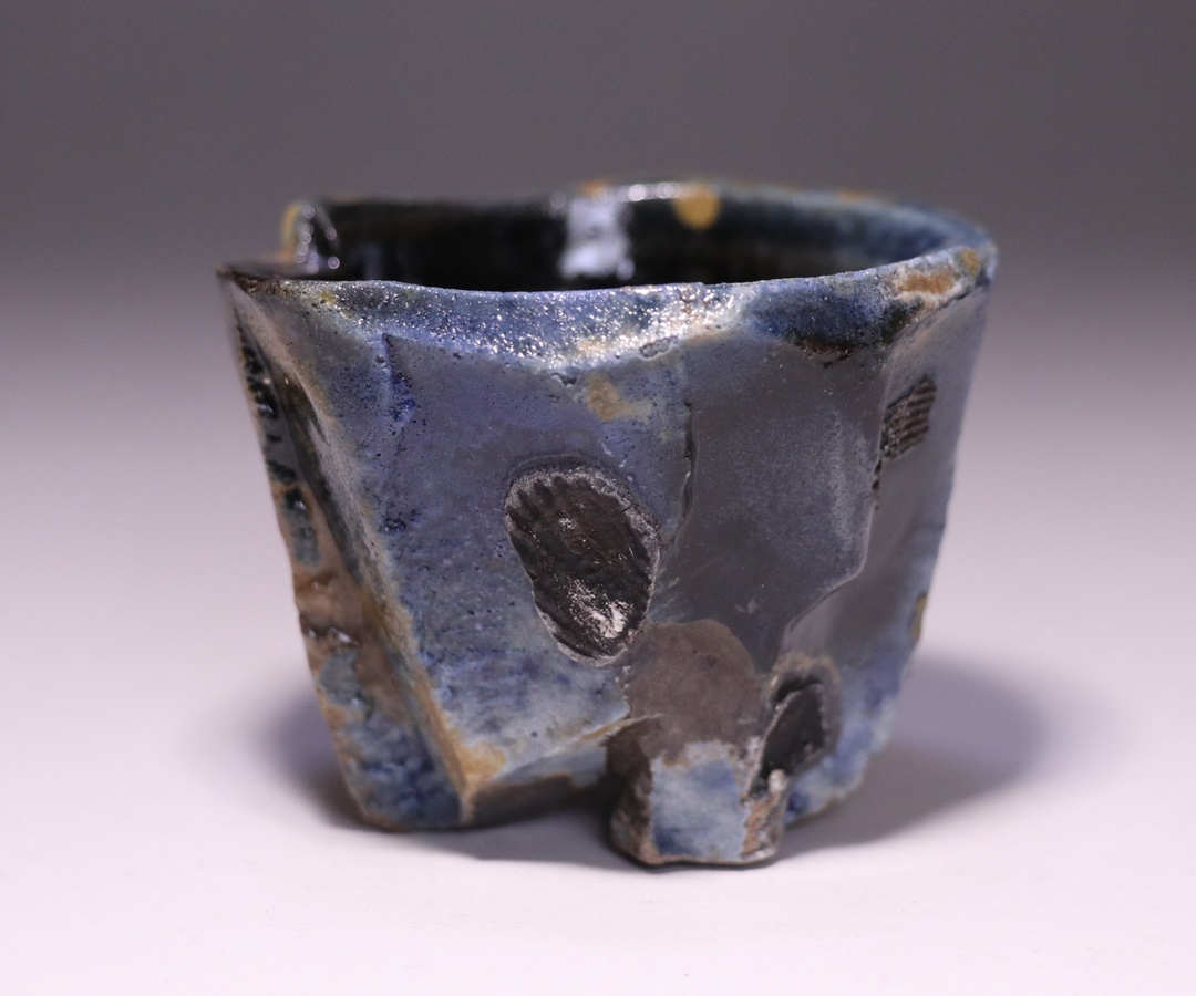 馬場隆志 作 「備前窯変蒼ぐい呑」 ～備前焼専門卸小売店 川口陶楽苑～