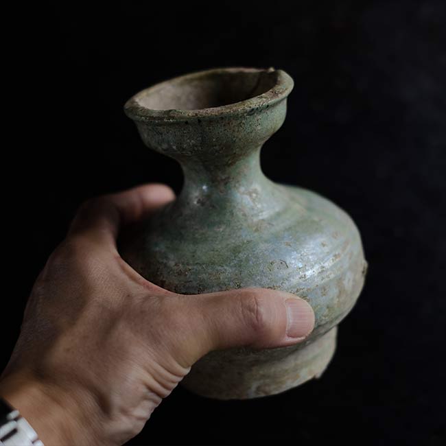 銀化した漢の緑釉の壺 – zakka store towi