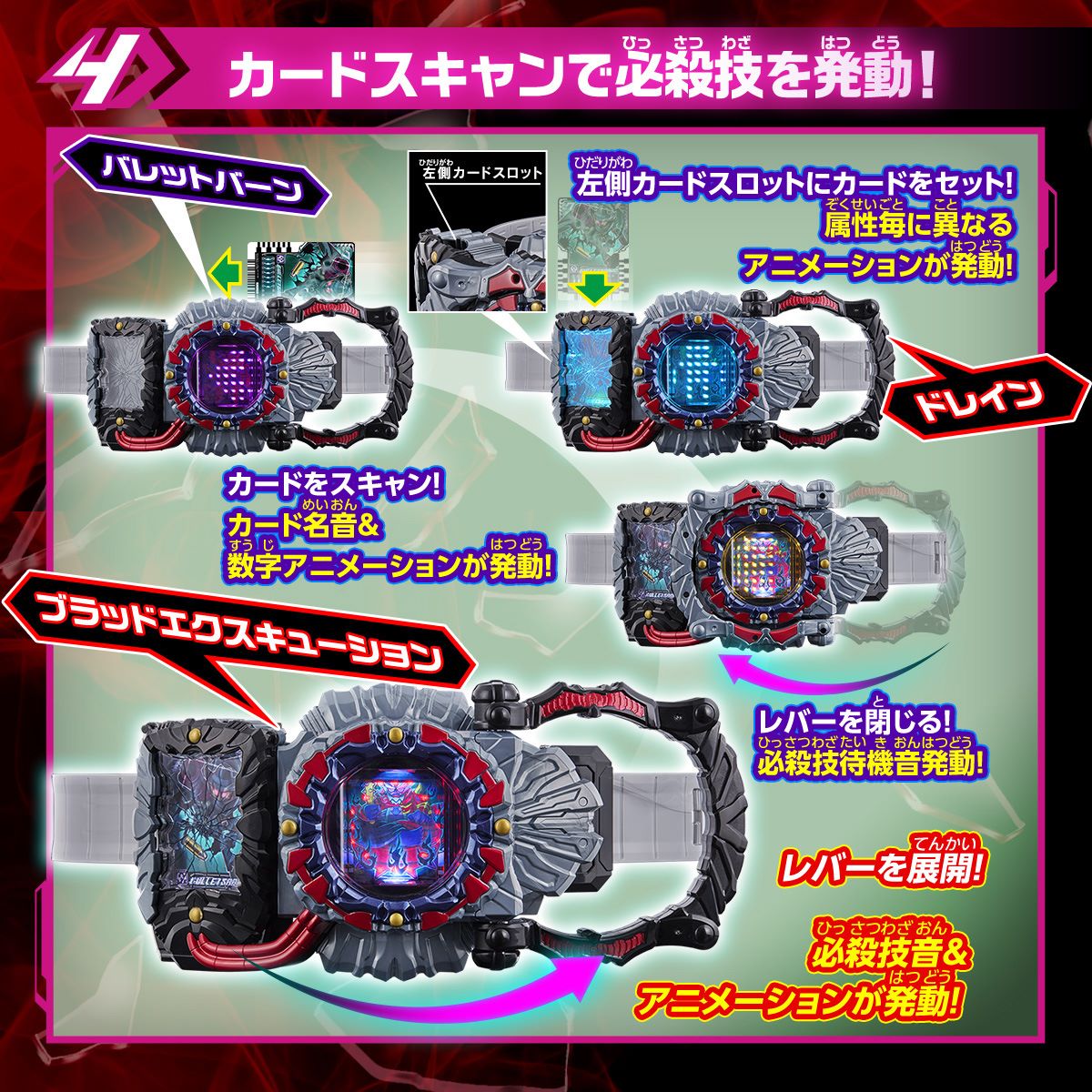 仮面ライダーガッチャード 変身ベルト DXドレッドライバー｜仮面