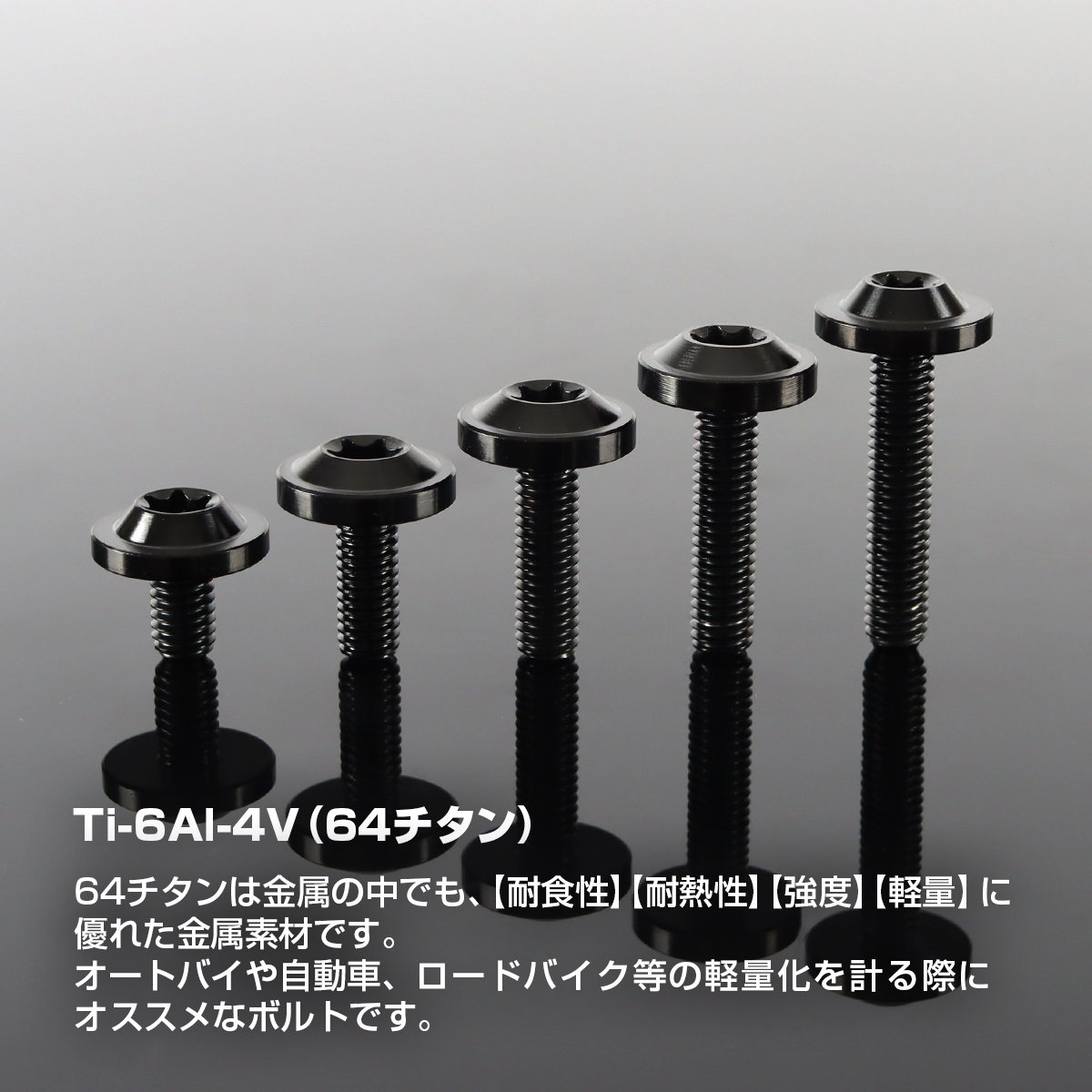 チタンボルト トルクス穴付き フランジ付き ボタンボルト M6×10mm