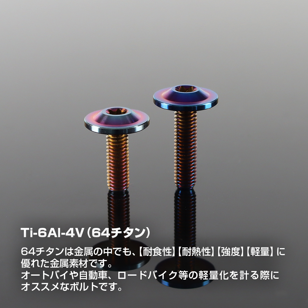 チタンボルト トルクス穴付き フランジ付き ボタンボルト M5×15mm