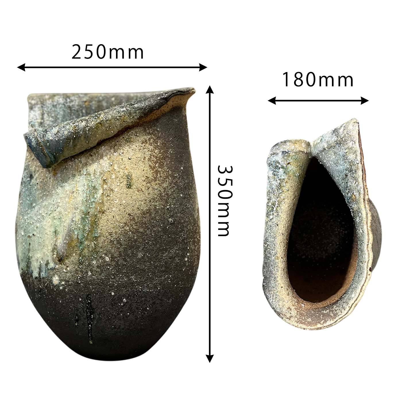楽天市場】【信楽焼】灰窯変しずく花入れ フラワーベース 花瓶 花器 壺