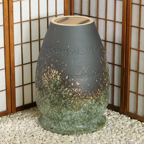 楽天市場】【ポイント10倍】信楽焼 大型 フラワーベース 灰釉 窯変 18