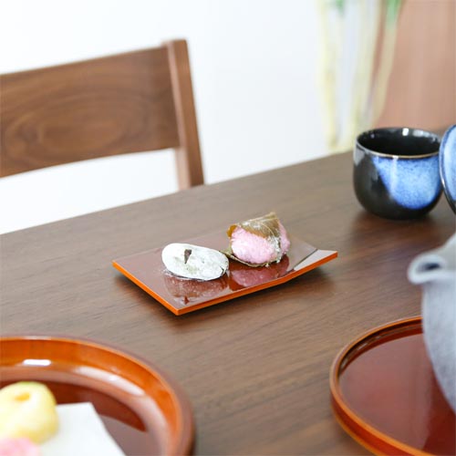 楽天市場】飛騨春慶 元田漆器 角上銘々皿 伝統工芸品 木製 プレート