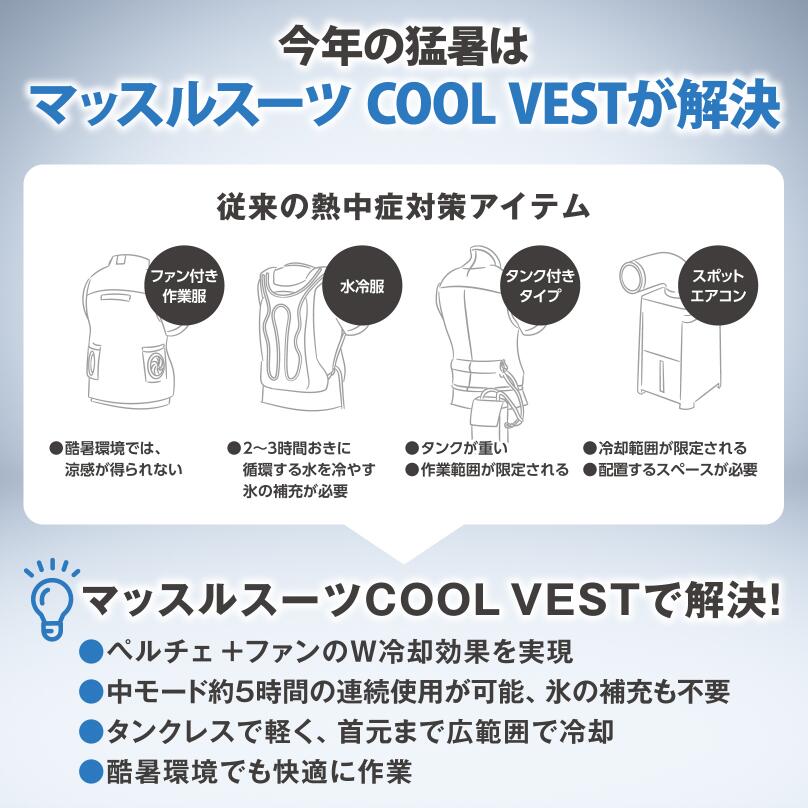 楽天市場】売切れ間近！公式｜マッスルスーツCOOL VEST ペルチェベスト