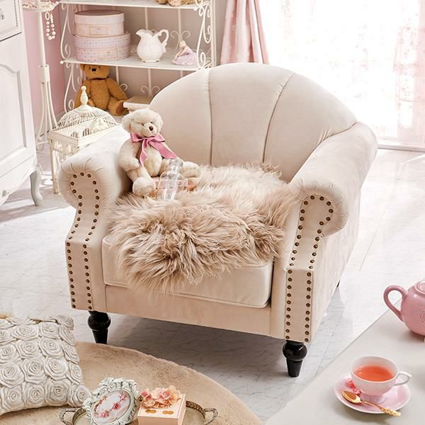 楽天市場】【直送】クラシカルシェルソファ（1人掛け）｜姫系 かわいい