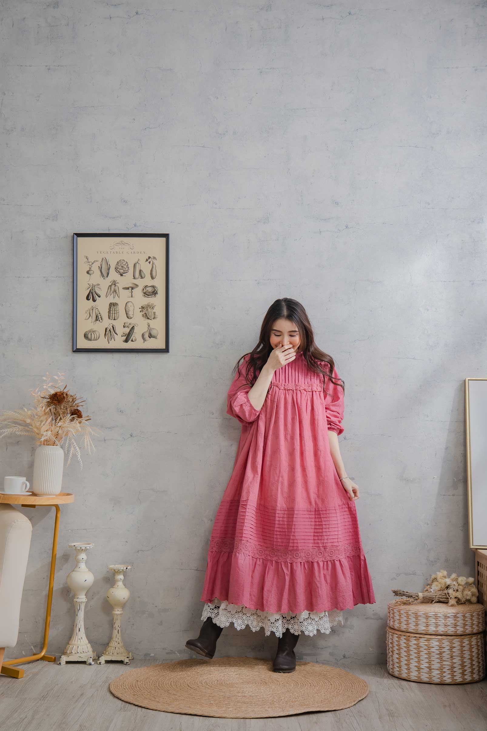 楽天市場】ロングワンピース「 元気、大好き、大人の桃色 」見逃し厳禁