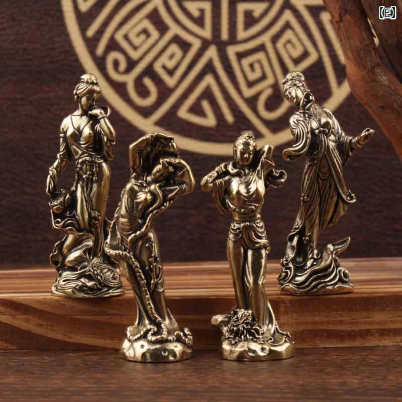 楽天市場】銅製置物 真鍮製 中国風 古代四大美人 卓上 デスク オブジェ