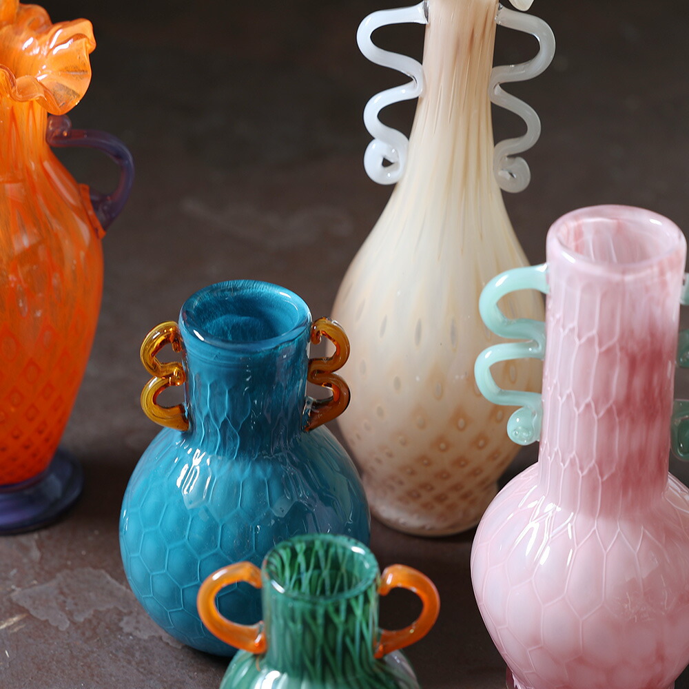 楽天市場】繊細なガラスで仕立てられた フラワーベース アート