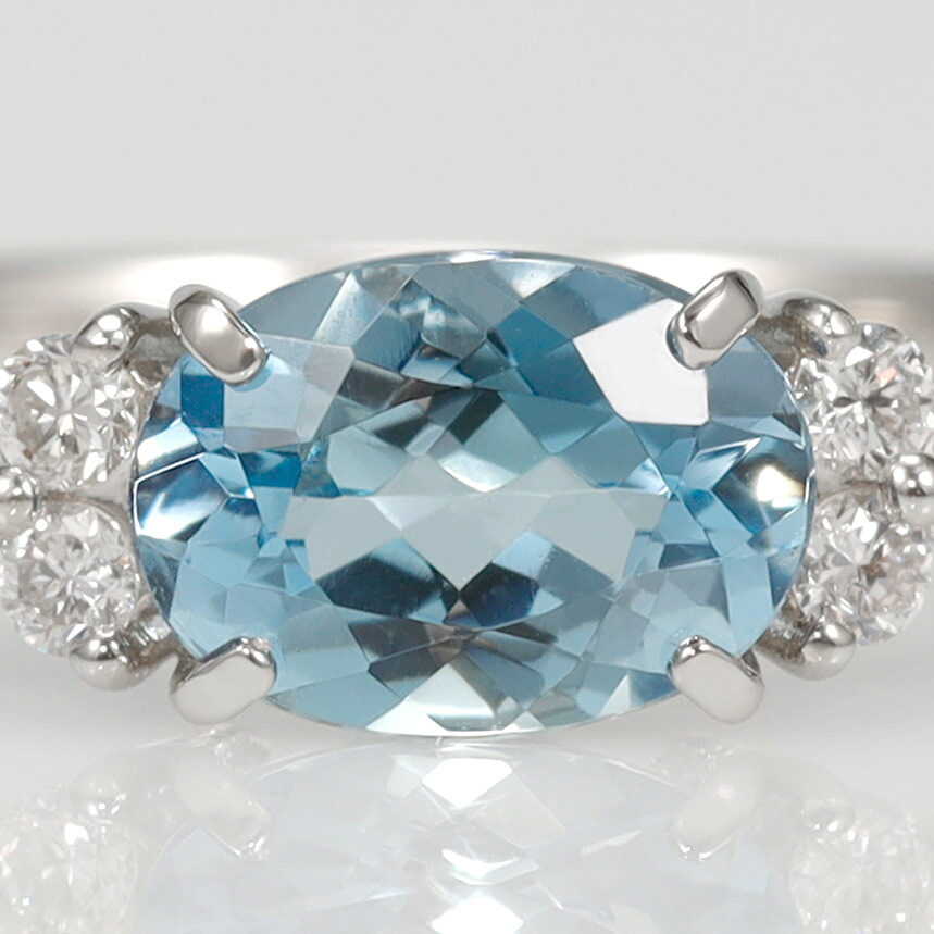 楽天市場】【SS限定 10％OFF！】 アクアマリン ダイヤモンド リング