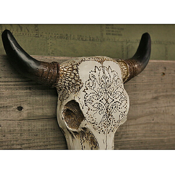 楽天市場】雄牛 スカル ウォールハンギング オブジェ【インテリア